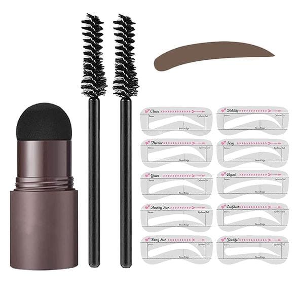 Kit para sobrancelhas - Perfect Brow - Use o aplicador de esponja como um carimbo para preencher as sobrancelhas e obter um resultado incrível. Suas sombranchelhas molddas e sombreadas em segundos.